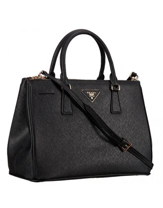 Prada Medium Saffiano Lux Top Handle Black