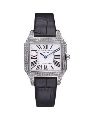 Cartier Santos 100 Diamond Silver Bezel 621909