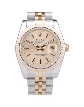 Rolex Datejust Gold Dial Ribbed Bezel 7450