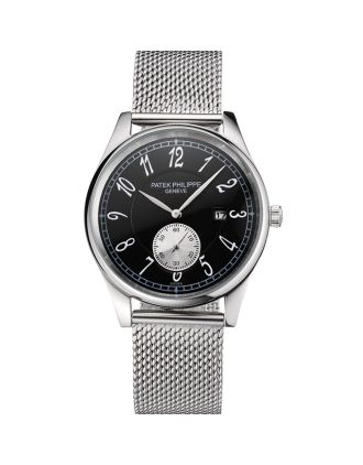 Patek Philippe Calatrava Small Seconds Black Dial Stainless Steel Case And Bracelet