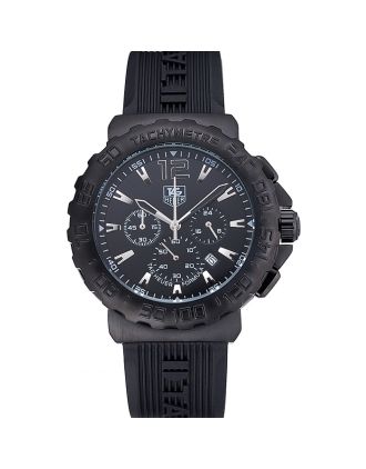 Tag Heuer Formula 1 Chronograph Black Dial Black Bezel White Numerals 622409