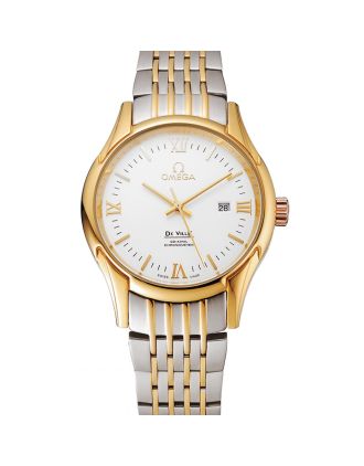 Omega De Ville White Dial Gold Case Two Tone Bracelet 1453785