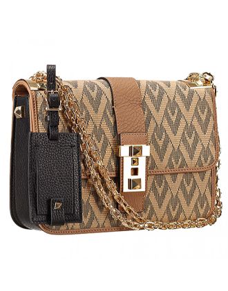 Valentino Viva Valentino Fabric B-Rockstud Bag Tan