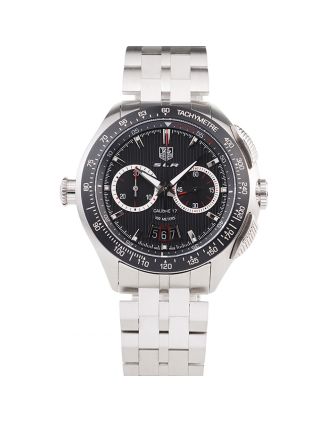Tag Heuer Swiss SLR Tachymeter Bezel Stainless Steel Black Dial