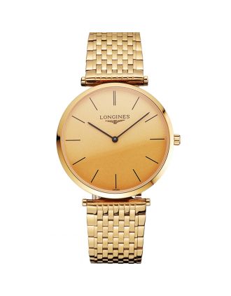 Swiss Longines Grande Classique Gold Dial Gold Case And Bracelet