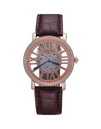 Cartier Rotonde Skeleton Flying Tourbillon Brown 621961