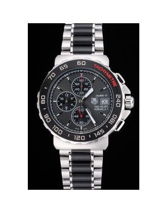 Tag Heuer Formula 1 Calibre 16 Chronograph Black Dial Two Tone Stainless Steel Band 622413