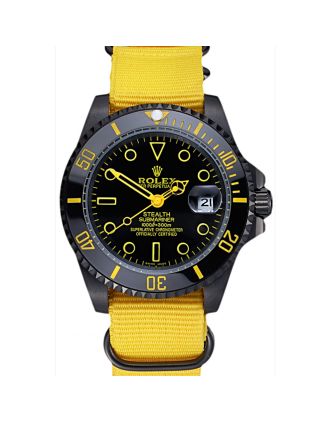 Rolex Stealth Submariner Yellow Nylon Strap 622012