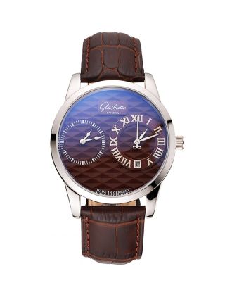 Glashutte Original Brown Dial Stainless Steel Case Brown Leather Strap