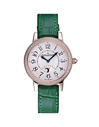 Jaeger LeCoultre Rendez-Vous White Dial Green Leather Strap 622085