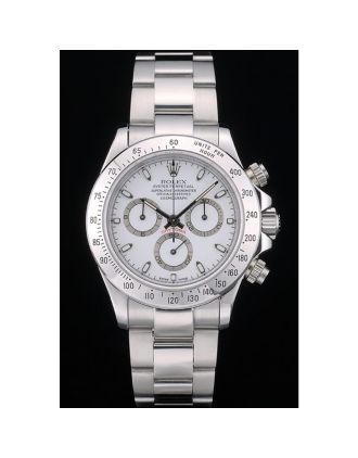 Swiss Rolex Daytona Stainless Steel Bracelet White Dial 80297
