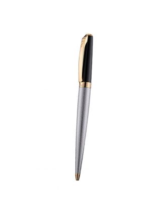 Christian Dior Gold Rimmed Silver Embossed Lower Body Black Ballpoint Pen 622726