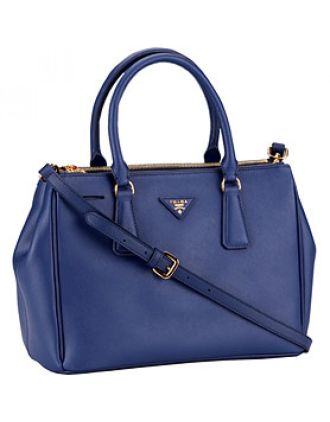 Prada Medium Saffiano Lux Top Handle Dark Blue