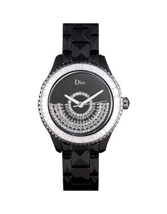 Dior VIII Baguette Cut White Diamonds with Diamond Encrusted Dial cd13 621366