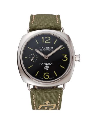 Panerai Radiomir Black Seal Logo Acciaio Black Dial Green Bracelet 1454017