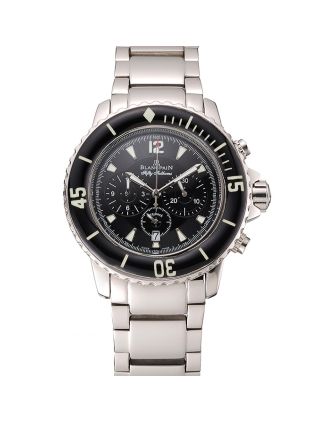 Blancpain Fifty Fathoms Flyback Chronograph Black Dial Stainless Steel Case And Bracelet 1453771