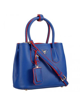 Prada Double Tote Blue And Red Interior 18926821