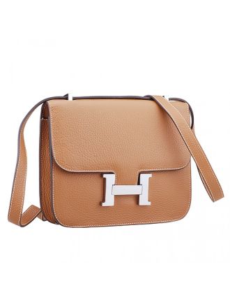 Hermes Constance Tan with Silver Buckle