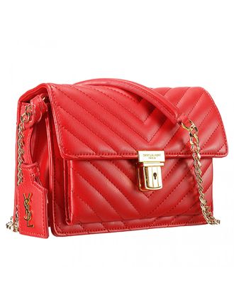 Saint Laurent High School Matelasse Medium Bag Red