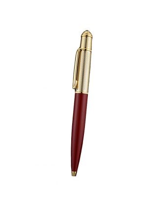 Cartier Gold Rimmed Gold Wave Pattern Upper Body Red Ballpoint Pen 622771