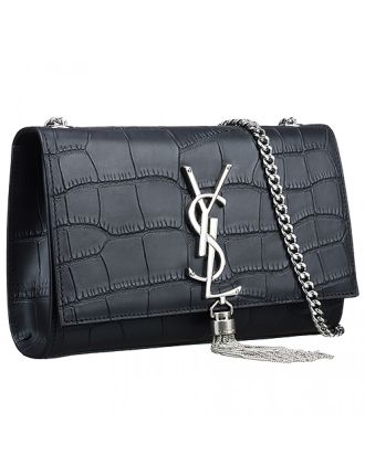 Saint Laurent Croc Stamped Monogram Small Black Bag 18927149