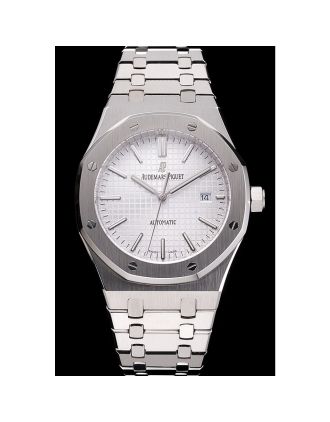 Swiss Audemars Piguet Royal Oak White Dial Stainless Steel Case And Bracelet