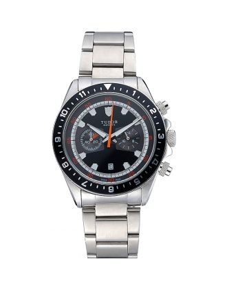 Tudor Heritage Chronograph Black Dial Stainless Steel Bracelet 622418