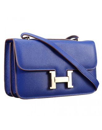 Hermes Constance Elan Blue Electric With Gold Hardware 608122