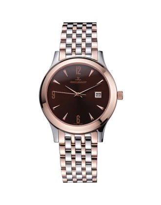 Jaeger LeCoultre Master Brown Dial Rose Gold Bezel Two Tone Band 622091