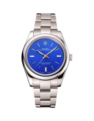 Rolex Oyster Perpetual Blue Dial Stainless Steel Case And Bracelet