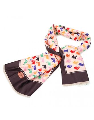 Hermes Horse Head Print Scarf Pink 621788