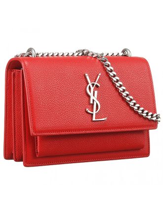 Saint Laurent Sunset Red Leather Bag 18927387