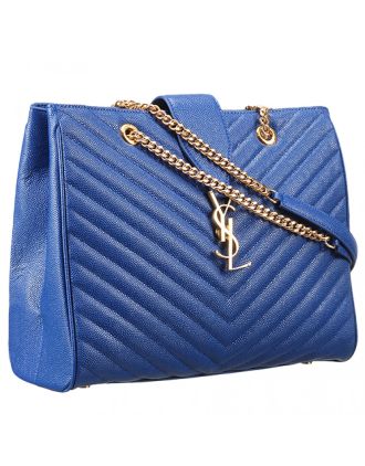 Saint Laurent Classic Monogram Shopping Bag Royal Blue 607879