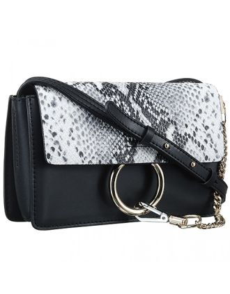 Chloe Faye Small Bag Black and Python Pattern