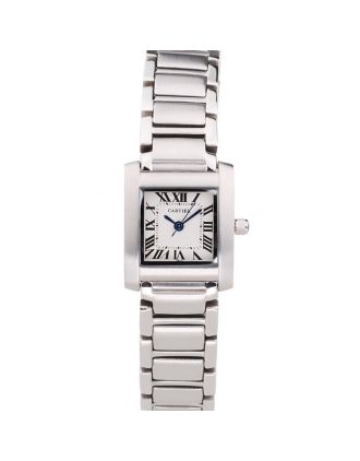 Cartier Tank Francaise 20mm White Dial Stainless Steel Case And Bracelet