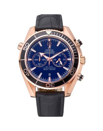 Omega Seamaster Planet Ocean Chronograph Ceragold Black Dial 622391