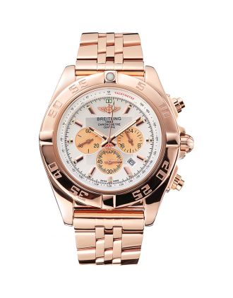 Breitling Chronomat 44 White Dial Rose Gold Bracelet 622518