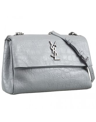 Saint Laurent West Hollywood Grey Crocodile Leather Bag 18927390