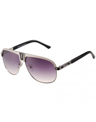 Cartier C Decor Purple Lenses Silver Frame Sunglasses 308287