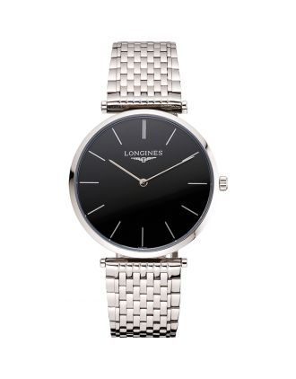 Swiss Longines Grande Classique Black Dial Stainless Steel Case And Bracelet