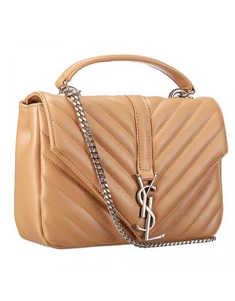 Saint Laurent College Matelasse Medium Bag Beige