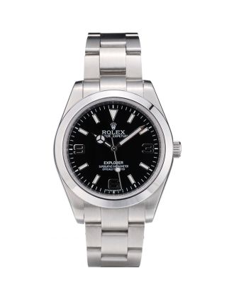 Rolex Swiss Explorer Stainless Steel Bezel Black Dial 42002