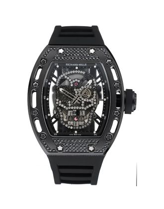 Richard Mille Tourbillon Skull RM 052 Black Case Black Rubber Bracelet 1454260