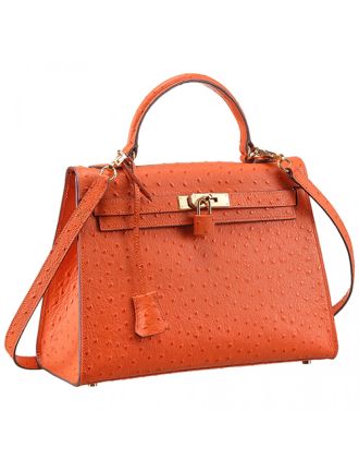 Hermes Kelly 32 Orange Ostrich Leather 607480
