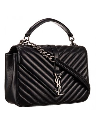 Saint Laurent College Monogram Medium Bag Black