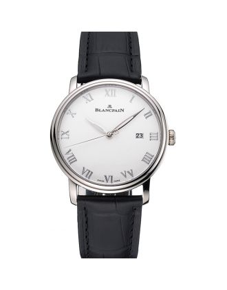 Blancpain Villeret Ultra Slim White Dial Stainless Steel Case Black Leather Strap