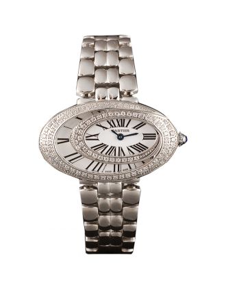 Cartier Baignoire Hypnose White Dial Diamonds Steel Case Steel Bracelet