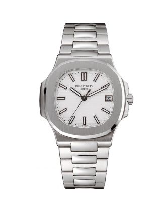 Swiss Patek Philippe Nautilus White Dial Stainless Steel Bracelet 1453946