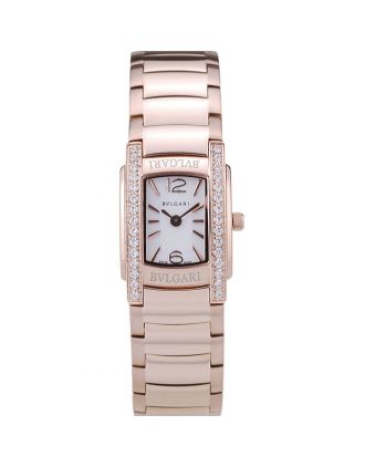 Bvlgari Assioma D 20mm White Dial Rose Gold Case With Diamonds Rose Gold Bracelet
