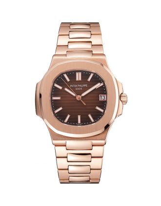 Swiss Patek Philippe Nautilus Dark Brown Dial Stainless Steel Bracelet 1453949